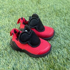 Disney Mickey Mouse Toddler Adidas Red and Black FortaRun AC 1 Sneakers size 4c